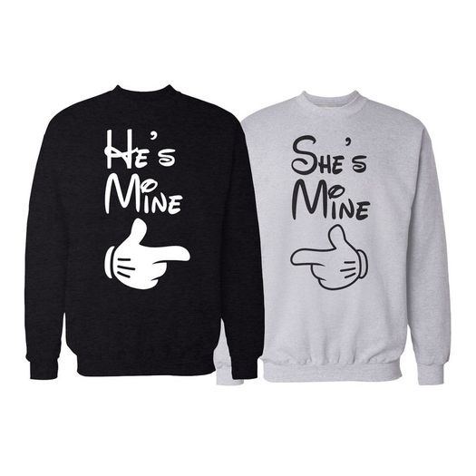 He's Mine She's Mine Couple Love Sweatshirts valentines day gift present