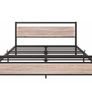King Size Bed Frame with Wood Headboard Image 2