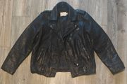 Topman Premium Men's Real Leather Biker Jacket Buffalo Leather Black