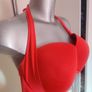 Matalan Red underwired padded halterneck bikini top size UK38DD EU85DD Postage included Image 2
