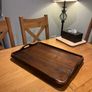 Antique Oak & Copper Serving Tray Image 2