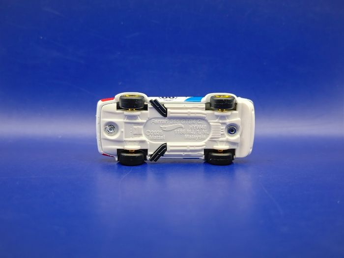 Hot Wheels Ferrari 365 GTB4 C with custom wheels.