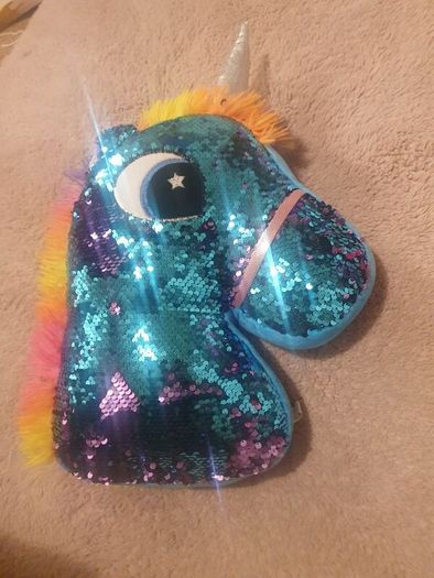 Unicorn sequin teddy