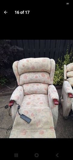 2 x riser recliner electric armchairs