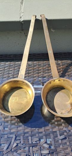 antique brass pots