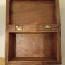 Antique Oak Box with Brass Insert Design Running through it Image 7