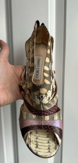 Jimmy Choo Cyndi Rhinestone Lucite Sandals - Sz 39.5