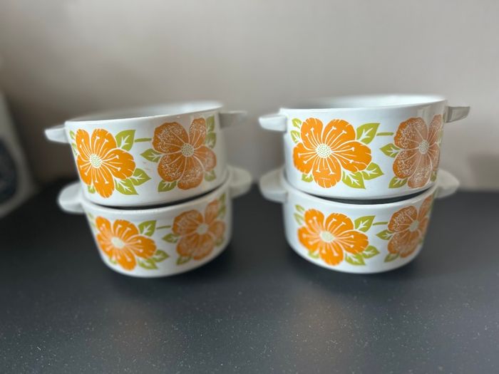 Vintage  Arcopal Lotus Soup Bowls