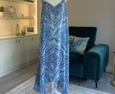 Ladies Blue & White Spaghetti Strap Long Summer / Beach Dress.  Size UK 20-22/ EU 48-50