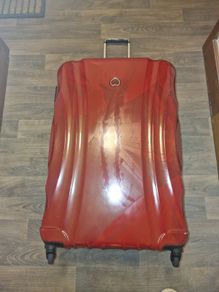 RED large Plastic Suitcase DESLEY