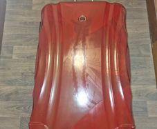RED large Plastic Suitcase DESLEY