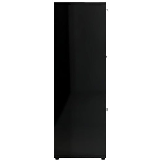 Book Cabinet High Gloss Black 90x30x90 cm Chipboard