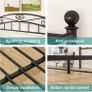 Canopy Bed Frame King Size with Ornate European Style Headboard & Footboard Image 3