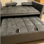 Sofa bed, grey velvet, 2-seater Image 5