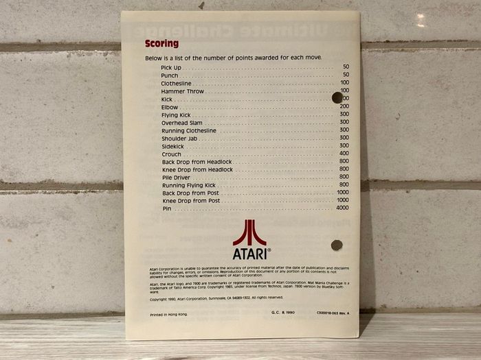 Mat Mania Challenge for Atari 7800 - Boxed