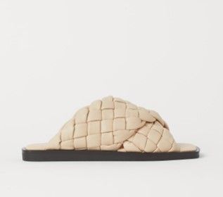 Braided leather slides
