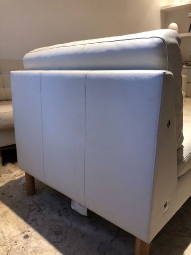 IKEA Landskrona Chaise longue, add-on unit, beige leather