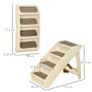 Foldable Four-Step Pet Stairs, for Cats, Small Miniature Dogs, with Non-Slip Mats 62 x 38 x 49.5cm Beige Image 2