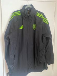Black and neo green Adidas Celtic all weather jacket