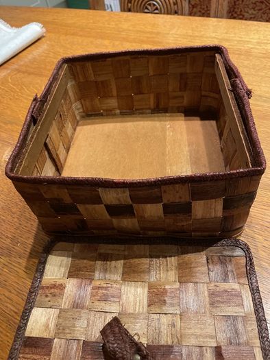 Vintage handmade woven box