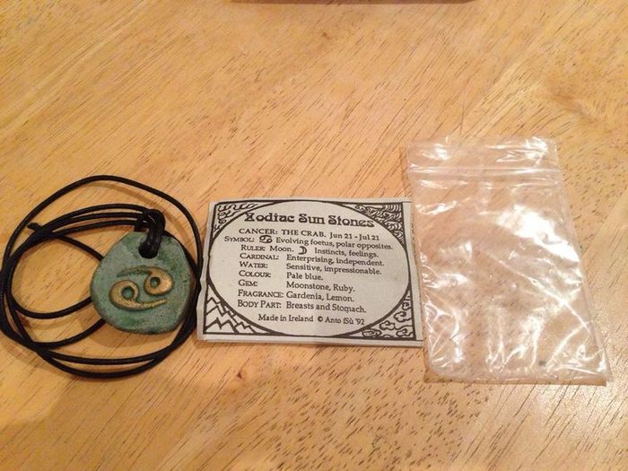 Zodiac Sun Stone Necklace - Cancer