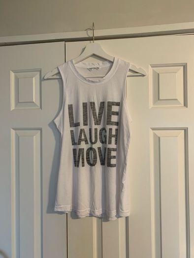 Goodmove White Live Laugh Move Sports Top