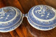 Pr. Willow Pattern Vegetable Tureens, made in ARKLOW