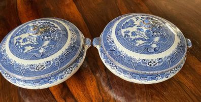 Pr. Willow Pattern Vegetable Tureens, made in ARKLOW