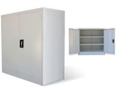 Office Cabinet with 2 Doors Grey 90 cm Steel