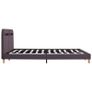 Bed Frame with LED Taupe Fabric 150x200 cm Image 4