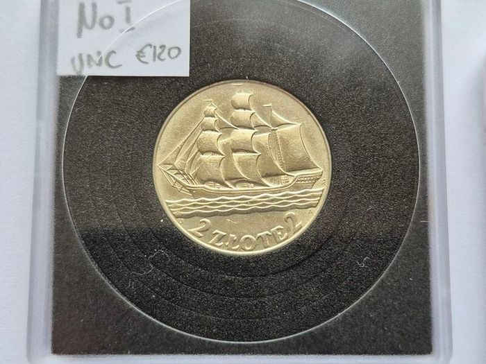 Poland 2 zlote silver coin 1936 Seaport