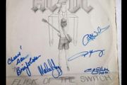 AC/DC album signed x5