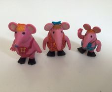 3 Small Vintage CBBC Clanger figures