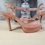 XTI Tentations Ladies high heels stilettos nude Size 40 UK 7 open peep toe ankle strap shoes Image 2