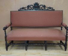 Neo-Renaissance Solid Oak Barley-Twist Settee (c. 1890-1910)