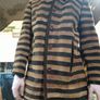 Vintage striped coat with furry collar size S Image 2
