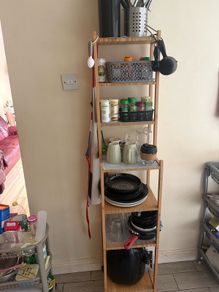 Tall Bamboo 6-Tier Ladder Shelf