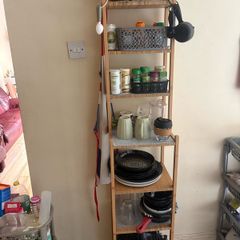Tall Bamboo 6-Tier Ladder Shelf