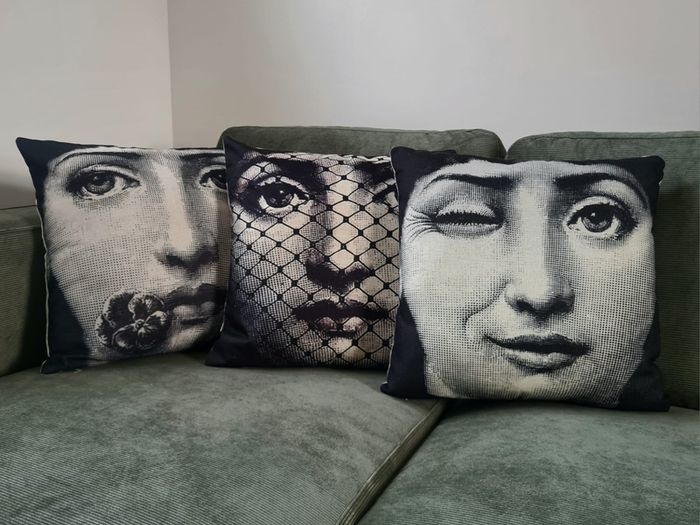 Fornasetti Style Cushion Cover with Filler