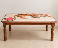 Hand painted solid wood coffee table