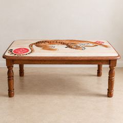 Hand painted solid wood coffee table
