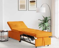 Sofa Bed Dark yellow 194 x 67 x 37 cm Fabric