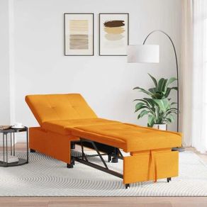 Sofa Bed Dark yellow 194 x 67 x 37 cm Fabric