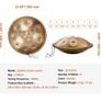 Handpan Drum 55.9 cm 9 Notes D Minor Steel Hand Drum with Mallets for Adult Image 4