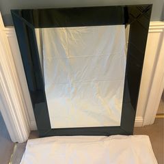 Black Glass framed Mirror