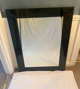 Black Glass framed Mirror
