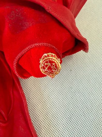 Vintage Soft Red Leather Ladies Gloves - Genuine Leather