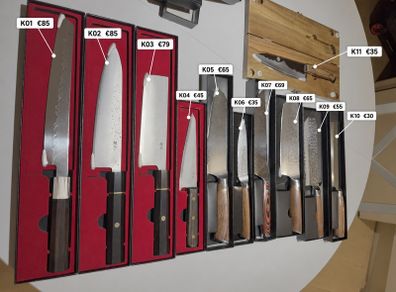 Japanese Style Chef Knives Ginsan Damascus Steel