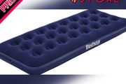 Single Size Air Bed | Inflatable Outdoor, Indoor Airbed for Camping, Quick Inflation Air Mattress, Blue (FREE POSTAGE)