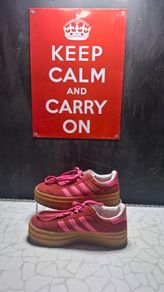 Adidas Gazelle Bold Women's Platform Trainers Suede Red Pink Size UK 4 1/4